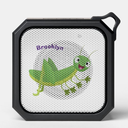 Cute green happy grasshopper cartoon bluetooth speaker