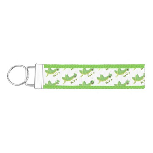 Cute green happy grasshopper cartoon wrist keychain