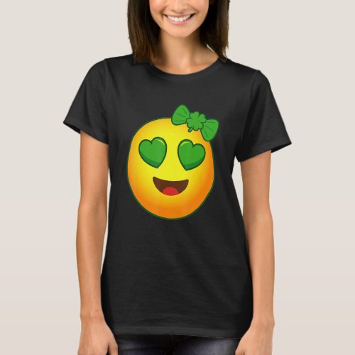 Cute Green Heart Eyes Bow St Patricks Day for Wome T_Shirt
