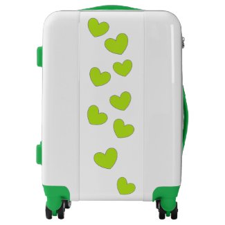 Green Hearts Design Suitcase