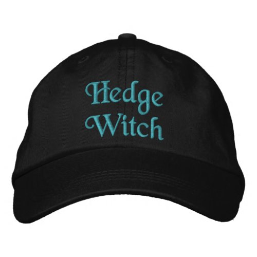 Cute Green HedgeWitch Quote Turquoise Black  Embroidered Baseball Cap