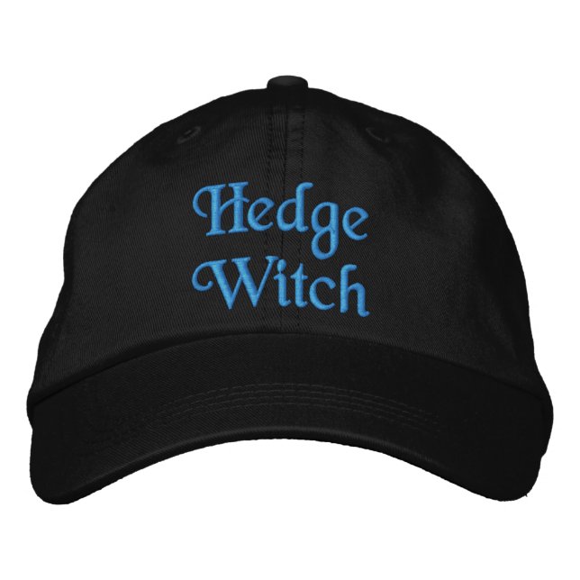 Cute Green HedgeWitch Quote Turquoise Black  Embroidered Baseball Cap (Front)