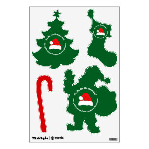 Cute Green Ho ho ho Santa Merry Christmas Wall Decal