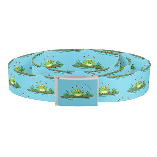 Cute green hungry frog cartoon illustration belt (Coil)