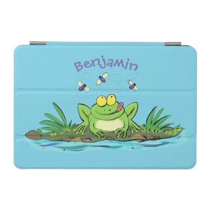 Cute green hungry frog cartoon illustration iPad mini cover