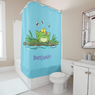 InterestPrint Bathroom Shower Curtain 60in x 72in with cute green Frog pattern 