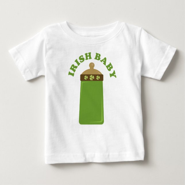 Cute Green Irish Baby Infant Tee Shirt (Front)