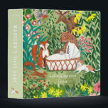 Cute Green Jungle Animals Baby book 3 Ring Binder<br><div class="desc">A cute modern hand painted jungle green floral garden with cute animals,  flowers.</div>