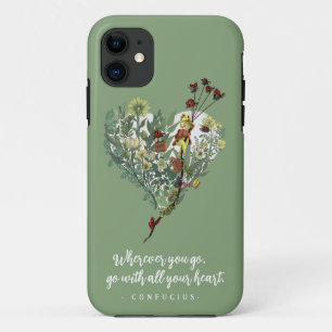 Cute Green Lady Bug Inspirational Adventure Quote  iPhone 11 Case