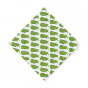 Cute green leaf hopper insect cartoon illustration bandana