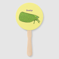 Cute green leaf hopper insect cartoon illustration