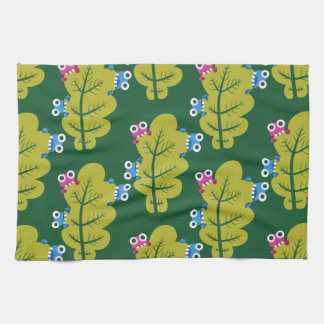 Cute Green Leaves Pattern Kitchen Towel