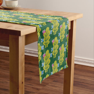 Cute Green Leaves Pattern Short Table Runner