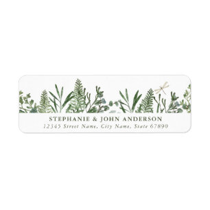 Cute Green Leaves Return Address Labels