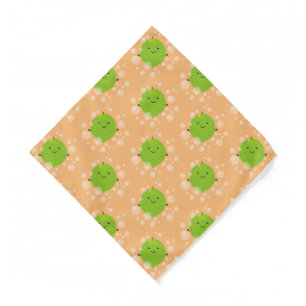 Cute green lime bubbles cartoon illustration  bandana