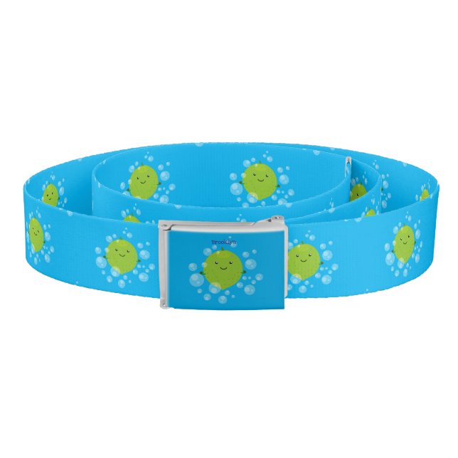 Cute green lime bubbles cartoon illustration belt (Coil)