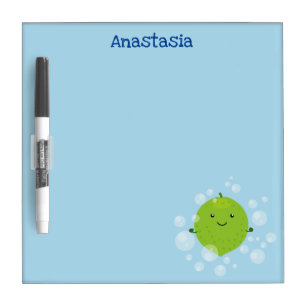 Cute green lime bubbles cartoon illustration dry erase board