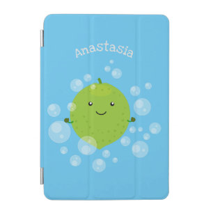 Cute green lime bubbles cartoon illustration iPad mini cover