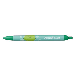 Cute green lime bubbles cartoon illustration pen