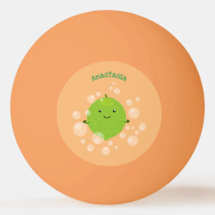 Cute green lime bubbles cartoon illustration ping pong ball