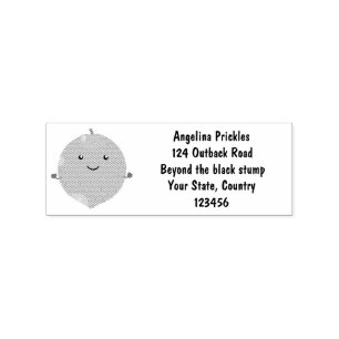 Cute green lime bubbles cartoon illustration rubber stamp