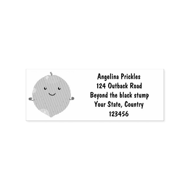 Cute green lime bubbles cartoon illustration rubber stamp (Imprint)