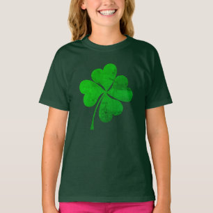 Cute Green Lucky 4 leaves Clover St. Patrick's Day T-Shirt