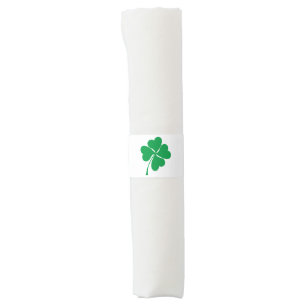 Cute Green Lucky 4 leaves heart Clover shamrock Napkin Bands