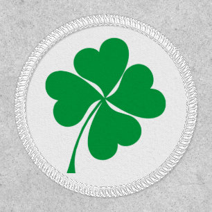Cute Green Lucky 4 leaves heart Clover shamrock Patch