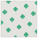 Cute Green Lucky Clover White Dots Pattern Fabric