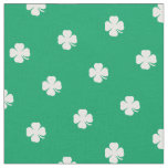 Cute Green Lucky Clover White Dots Pattern Fabric