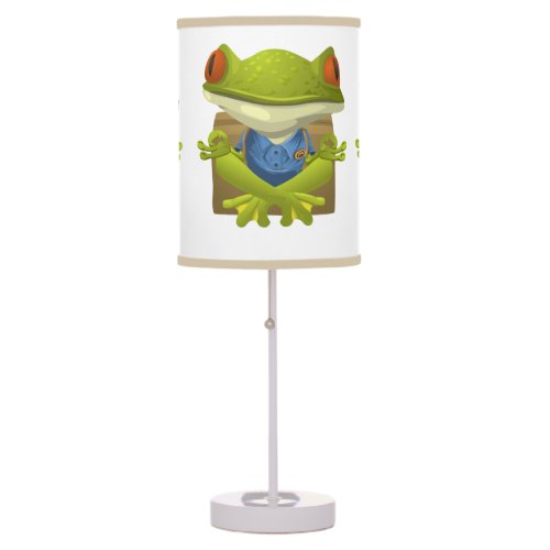 Cute Green Meditating Frog Table Lamp