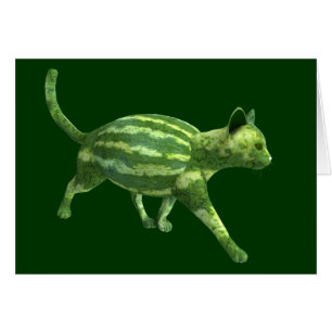 Cute Green Melon Bengalcat Cards