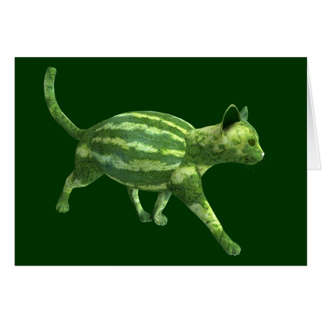 Cute Green Melon Bengalcat Cards (Front Horizontal)