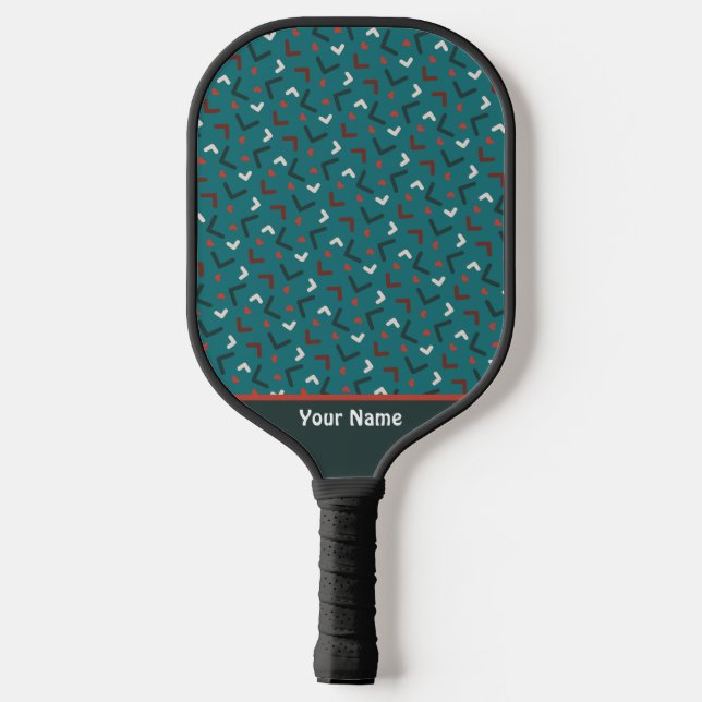Cute Green Memphis Pro Pickleball Paddle (Back)
