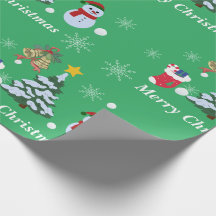 Cute Green Merry Christmas Snowman Christmas Tree