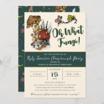 Cute Green Merry Mushrooom Ugly Sweater Christmas  Invitation