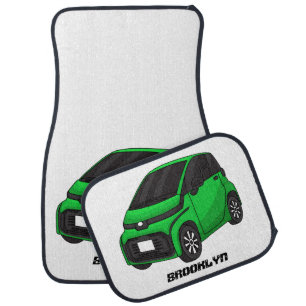 Cute green micro sized car car floor mat