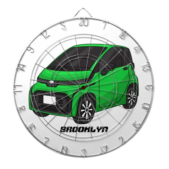 Cute green micro sized car dart board (Front)