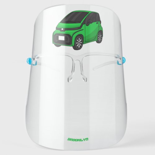 Cute green micro sized car face shield
