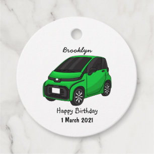 Cute green micro sized car favor tags