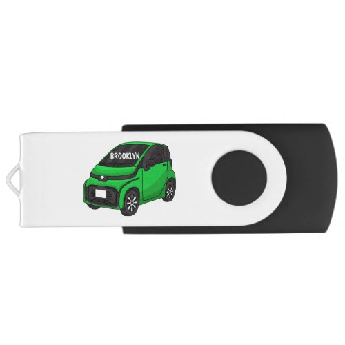 Cute green micro sized car flash drive