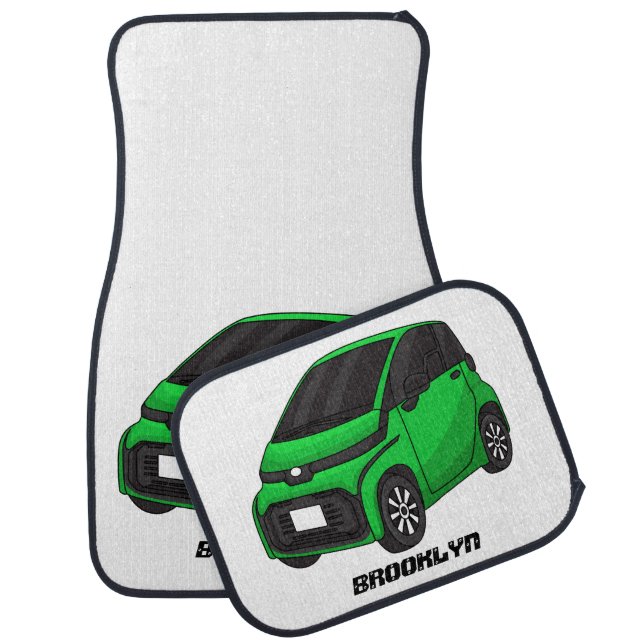 Cute green micro sized car floor mat (Set)
