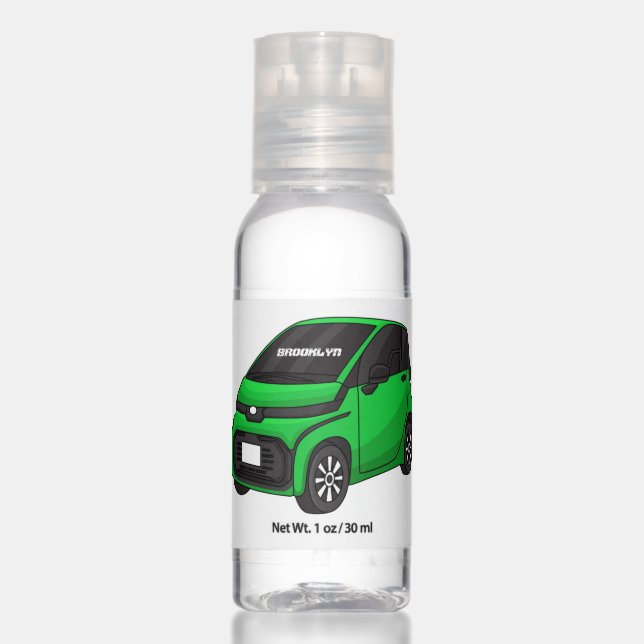 Cute green micro sized car hand sanitizer (Front)