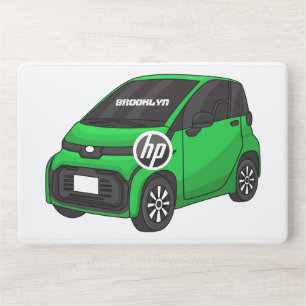 Cute green micro sized car HP laptop skin