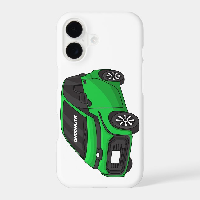 Cute green micro sized car  iphone case (Back)