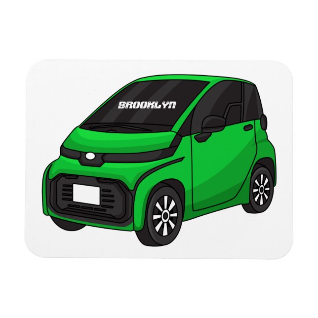 Cute green micro sized car magnet (Horizontal)
