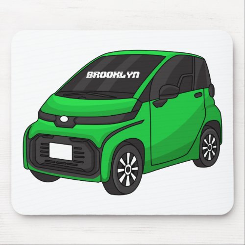 Cute green micro sized car  mouse pad