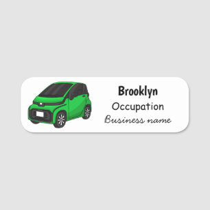 Cute green micro sized car name tag