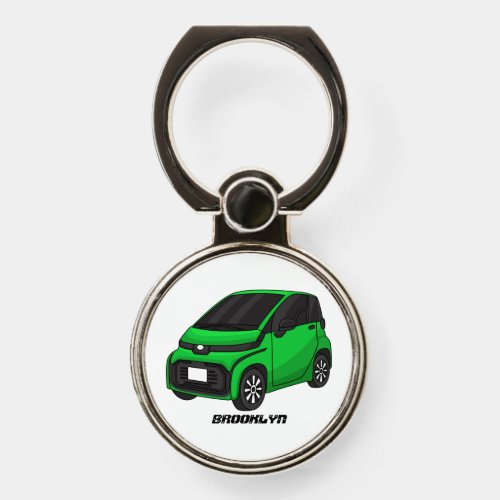 Cute green micro sized car  phone ring stand
